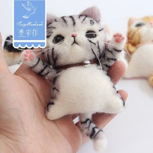 Easyhandmade Kat Broche Diy Vilt Dier Handgemaakte Cadeau Voor Kinderen Meisjes Diy Craft Kits Voor Volwassenen Voelde Kat