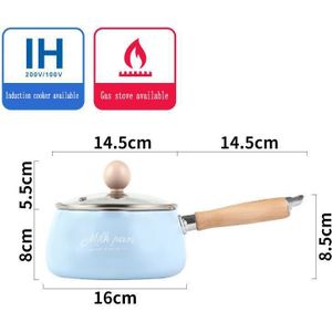 Roze Blauw Pan Non-stick Pan Noodle Pot Melk Pot Aluminium Houten Handvat Pot Servies Pan Thuis Koken Gereedschap keuken Accessoires