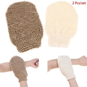 2 Pcs Peeling Exfoliërende Handschoenen Douche Body Borstel Vingers Badhanddoek Peeling Mitt Body Scrub Handschoenen Bad Spa Schuim Douche