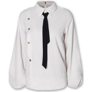 Blouse Vrouwen Vintage Witte Lange Mouwen Voor Vrouwen Herfst Casual Tops Button Blouse Mode Tie Shirt Mode Vrouwelijke