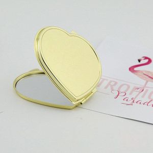 Dubbelzijdige Cosmetische Spiegel Pocket Compact Make-Up Spiegel Ronde Hart Folding Make Up Spiegel Reizen Draagbare Vergrootglas Spiegel
