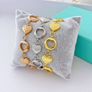 Goud Kleur Hart Liefde Charm Armbanden En Armbanden Voor Vrouwen Simple Link Chain Pulseras Sieraden Meisje Party