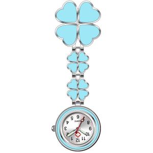 10 Stks/partij Legering Metalen Liefde Vier Clover Verpleegster Arts Pocket Horloges Vrouwen Heren Unisex Quartz Hang Horloges