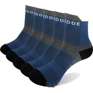 Yuedge Unisex zweet-wicking touqi gevoerde ankle sokken casual outdoor fietsen hardlopen mannen en vrouwen sokken (5 paar/zak)