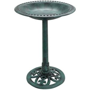 2 In1 Voetstuk Fontein Vogel Bad Outdoor Tuin Decor Vintage Yard Art Goud Plastic Vogel Feeder Bad Drinken Wastafel