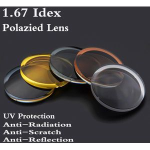 1.67 Index Asferische Gepolariseerde Zonnebril Recept Lens CR-39 Bijziendheid Presbyopie Uv Bescherming Zonnebril Lens 2 Stuks RS234