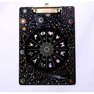 Fantasy Starry Acryl Bronzing Board Clip Transparant A4 Student Hard Plastic Schrijfbord Briefpapier Map