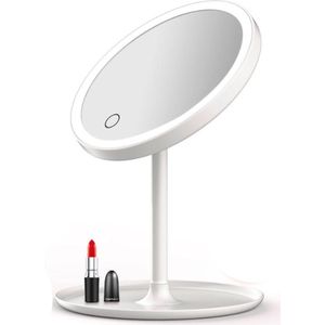 Led Make-Up Spiegels Met Ring Licht Hd Vanity Spiegels Smart Touch Control Verlichte Stand Up Bureau Tafel Spiegel Usb Lading