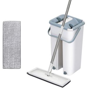 Floor Squeeze Magic Automatische Mop Platte Emmers Voorkomen Hand Wassen Set Met Microfiber Pads Wassen Cleaning System Vloer Mop Set
