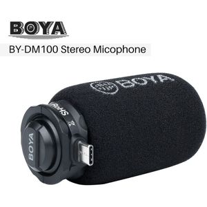 BOYA BY-DM100 Digitale Stereo Telefoon Microfoon Condensator Android Record Microfoon met Type-C Poort voor Opname Interview Live