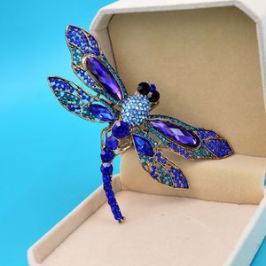 Cindy Xiang Strass Grote Dragonfly Broches Voor Vrouwen Vintage Jas Broche Pin Insect Sieraden 8 Kleuren Beschikbaar