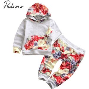 Baby Lente Herfst Kleding Pasgeboren Kid Baby Boy Meisje Kleding Lange Mouwen Hooded Tops Broek Outfits 2 Stuks Sets trainingspak