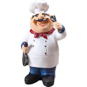 Retro Chef Model Ornamenten Hars Ambachten Mini Chef Beeldjes Home Kitchen Restaurant Bar Koffie Decor