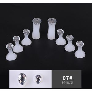 8 Stks/zak Compact En Te Dragen Siliconen Nail Teen Separator Daisy Paars Gouden Bloem Shape Nail Teen Separator set D242