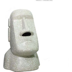 Vintage Creatieve Grappige Pasen Moai Tissue Doos Hars Home Decor Beeldjes Pasen Steen Mensen Gezicht Standbeeld Servet Case