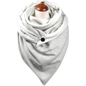 Vrouwen Mannen Winter Effen Kleur Driehoek Sjaal Met Knop Clip Thicken Warm Winddicht Shawl Wrap Koud Weer Thermische Nek