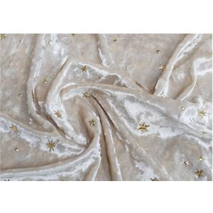 Fantastic Moon Star Sky Zachte Fluwelen Stof Effen Vergulden Diy Naaien Handgemaakte Tas Jurk Materiaal 3D Bronzing Tissu Telas 90x160cm