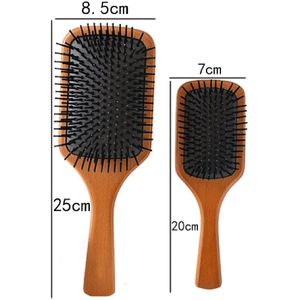 Air Kam Borstel Hout Vierkante Haar Lucht Kam Spa Massage Antistatische Houten Professionele Haar Styling Kam Krullen Golvend Haar Zorg