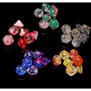 7 Stks/set Glitter Clear Polyhedrale Dobbelstenen Polyhedral Game Hars Dobbelstenen Set Voor Tafel Spel Rollenspel Board Party Game