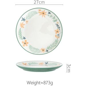 Keramische Gerechten Servies 8 Inch 10 Inch Gedrukt Borden Westerse Voedsel Steak Ronde Servies Saus Schotel Keuken Bestek Levert