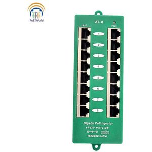 Mode B Gigabit Poe Injector 1000Mbps Poe Patch Panel 802.3af Voor Maximaal 8 Ip Camera Wifi Access Point (Ap)