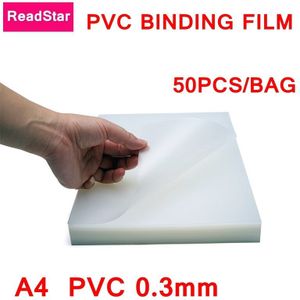 50 Stks/partij Pvc Binding Film A4 210X297Mm Kam Binding Machine Leveranciers 0.3Mm A4 Transparante Binding Covers