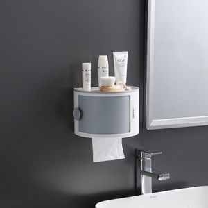 Waterdichte Wall Mount Toiletrolhouder Plank Wc-papier Lade Papierrol Buis Opbergdoos Lade Voor Badkamer Accessoires