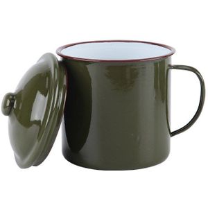 Vintage Emaille Beker Nostalgische Klassieke Legergroen Porselein Kopje Thee Crock Kantoor Tea Cup Mok Outdoor Draagbare Water Cup