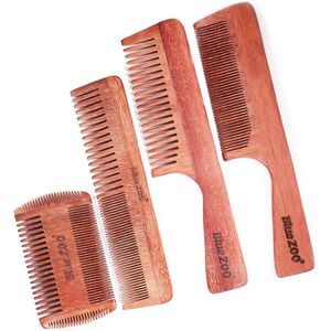 Anti Statische Sandelhout Mannen Fijne Grove Tanden Baard Snor Styling Kam