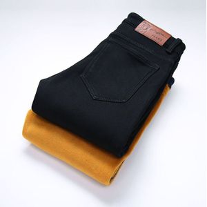 Winter Fleece Mannen Casual Jeans Zwarte Klassieke Mode Skinny Jeans mannen Dikke Slim Fit Denim broek