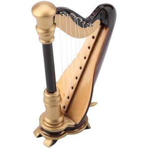 Houten Mini Harp Replica En Geschenkdoos Mini Harp Model Mini Muziekinstrument Home Decor Muziekinstrument Model 9Cm