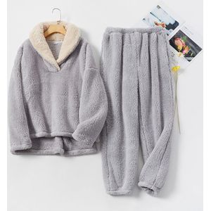 July's Lied - Flanel Winter Pyjama Set - Coral Fleece - 2 Stuks - Vrouwen Nachtkleding