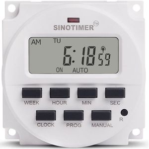 Sinotimer 220V Wekelijkse 7 Dagen Programmeerbare Digitale Schakelklok Relais Timer Control Voor Elektrische Apparaat 8 On/Off instelling