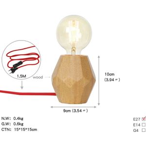 Loft Decor Moderne Tafellamp E27 Base Houten Bureau Lampen Knop Switch Plug 110 V/220 V Edison LED verlichting Voor Slaapkamer Woonkamer