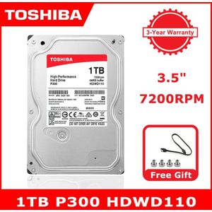 Toshiba 1Tb P300 HDWD110 3.5 &quot;Interne Mechanische Harde Schijf SATA3 6 Gb/s 7200Rpm 64M Disco duro Interno