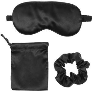 3 Stks/set Home Reizen Zijden Oogmasker Slaapmasker En Haar Touw Opbergtas Set