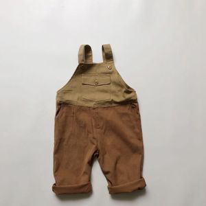 Kinderen Meisjes Overalls Denim Broek 2022 Lente Baby Baby Meisjes Patchwork Jeans Peuter Kids Jongens Losse Pocket Overalls