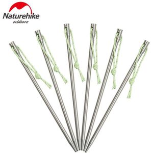 Naturehike Titanium Legering 16 Cm Lange Haringen Nagels Outdoor Camping Tent Accessoires Stakes 6 Stks/partij