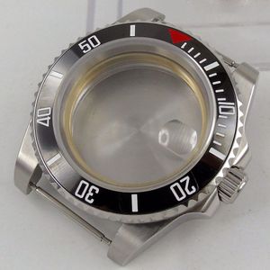 Fit NH35 Automatische Beweging 40Mm Horloge Case Met Vergrootglas Roterende Bezel Saffierglas