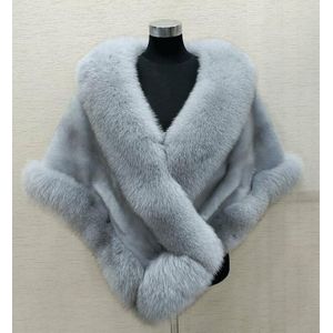 Bridal Faux Fur Wraps Winter Bruiloft Jas Warm sjaals Bovenkleding Wit Zwart Rood Schouderophalen Vrouwen Jas Prom maat 165*55 cm