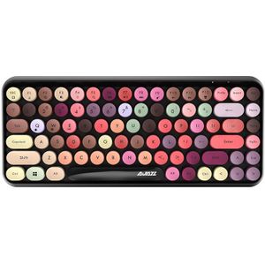 Zwart Jue 308i Retro Punk Toetsenbord Bluetooth 10M Stabiele Verbinding Mobiele Telefoon Tablet Laptop Thuiskantoor Vervangbare Batterij