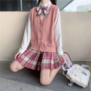 Japanse College Stijl Jk Uniform Trui V-hals Gebreide Vest Buitenste Vest Vrouwen Top School Uniform School Meisje Uniform