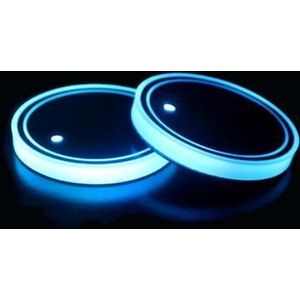 2Pcs Auto Rbg Licht Bekerhouder Auto-interieur Kleurrijke Verlichting Lamp Bekerhouder Anti-Slip Mat Auto producten Houder Mat