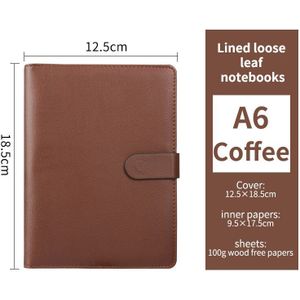 Business Bruin Zwart Rood Lederen Agenda, Magnetische Snap Ringband Planner Organisator Notebooks A6 A5 B5