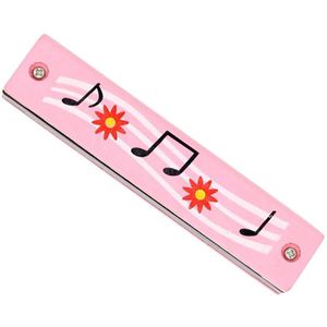 Naait-Houten Harmonica Voor Kinderen Speelgoed Muziekinstrumenten 16 Gaten Dubbele Rij Klap Cartoon Houtblazers Mond Harmonica