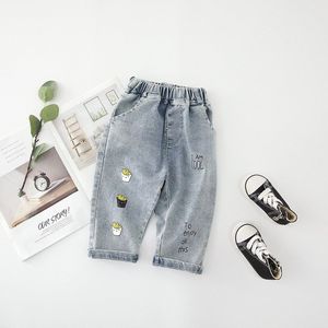 Unisex Kids Jeans Casual Popcorn Print Elastische Taille Denim Broek Koreaanse Mode Meisjes Herfst Broek Jongens Jeans 1 2 3 4 5 jaar
