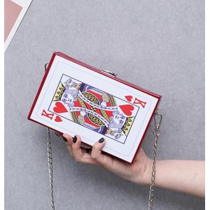 Vrouwen Chain Schouder Crossbody Tas Fun Poker Card Vrijetijdsbesteding Mode Letters Kleine Vierkante Trendy Handtassen Bolsa Feminina