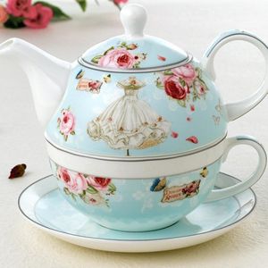 Composiet Pot China Thee Set Porselein Geurende Thee Cup Keramische Pot Bloemen Theepot Set Cafe Mok Koffie Cup Theekopje Teaset theewaar