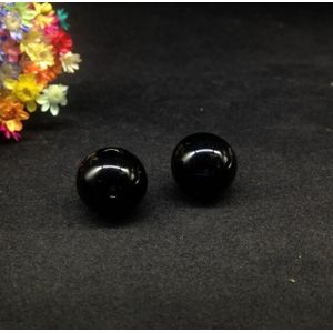 20 stks 16mm zwart ronde ball glasbol bubble 4mm gat diy glazen flacon hanger bevindingen glazen fles potten medaillon ketting