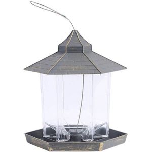 Plastic Vogel Feeder Zeshoekige Schorsing Vogel Feeder Waterdichte Outdoor Vogelvoeder Beugel Voor Natuurlijke Tuin Decoratio